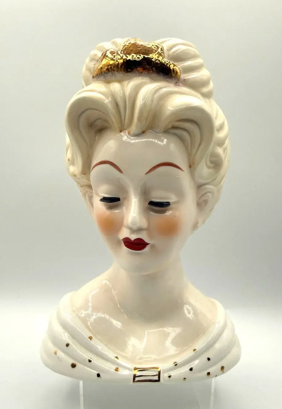 Vintage Princess Grace Porcelain Lady Head Vase-XL 10in